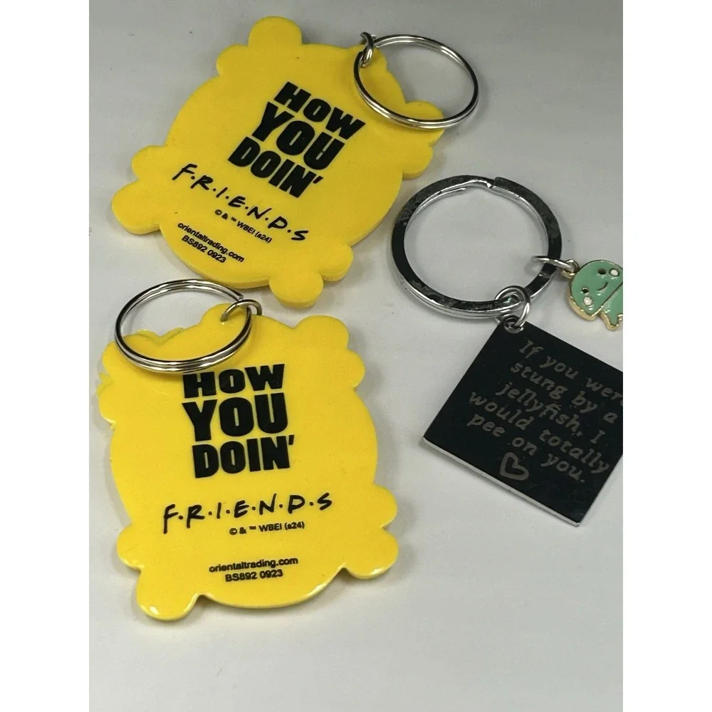 FRIENDS TV series how you doing keychain , If you were a jelly fish Lot Of 3
